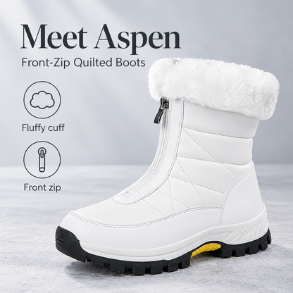 Aspen Front-Zip Quilted Boots