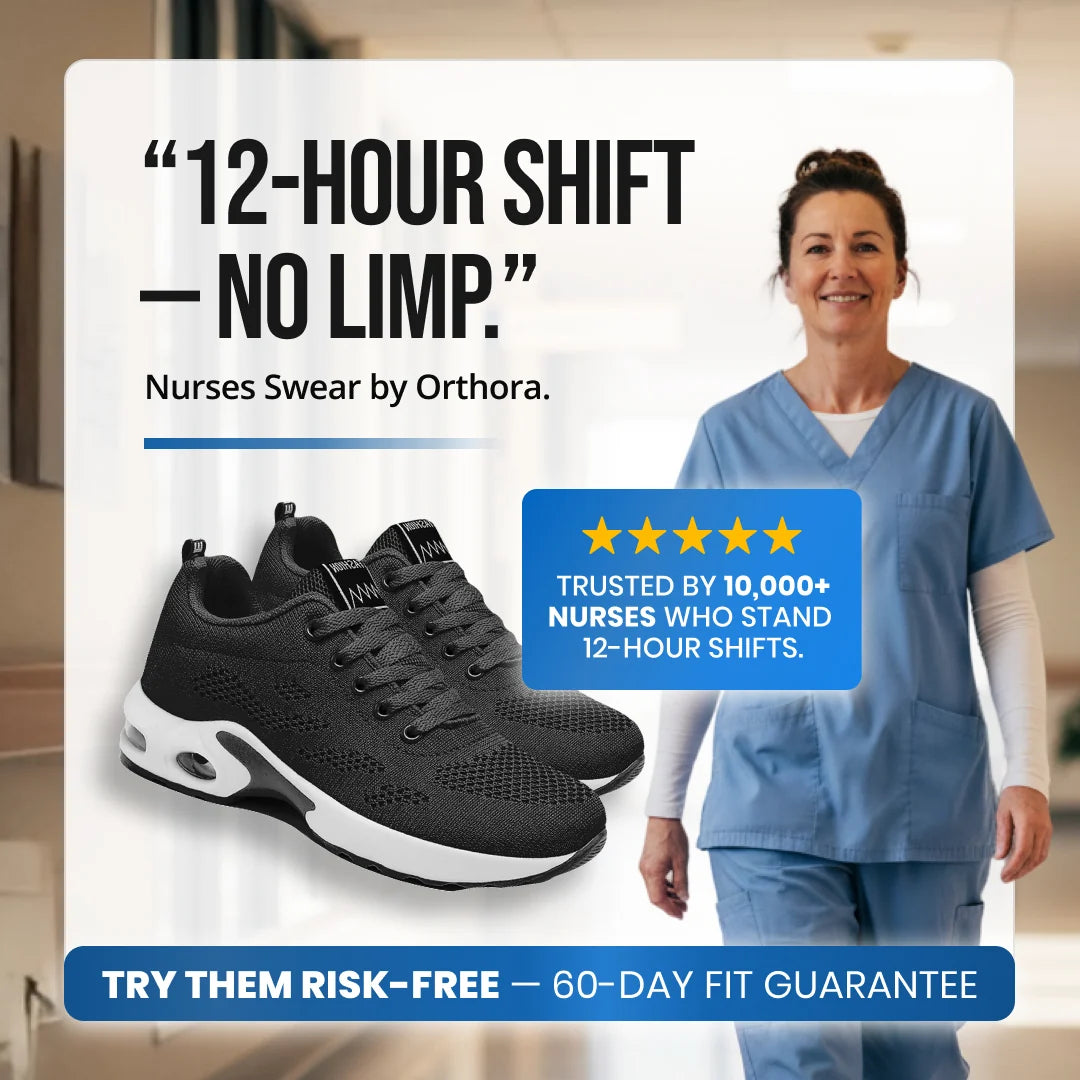 Talqimo™ Pro — 12-Hour Shift Shoes for All-Day Foot, Knee & Back Pain Relief