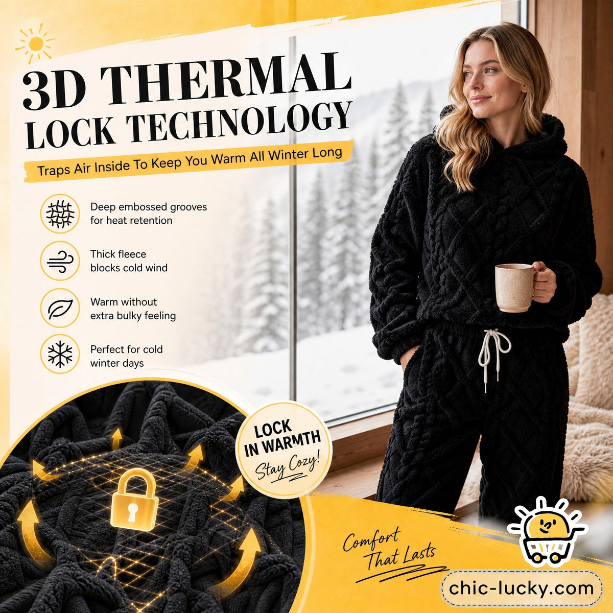 💖Black Friday Mega Deal – 50% off!💖Embossed Geometric Plush Set – Timeless Comfort & Effortless Style For Every Occasion