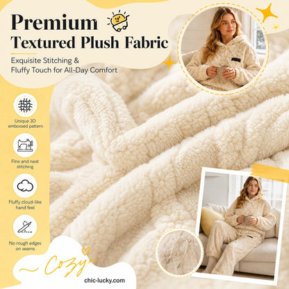 💖Black Friday Mega Deal – 50% off!💖Embossed Geometric Plush Set – Timeless Comfort & Effortless Style For Every Occasion