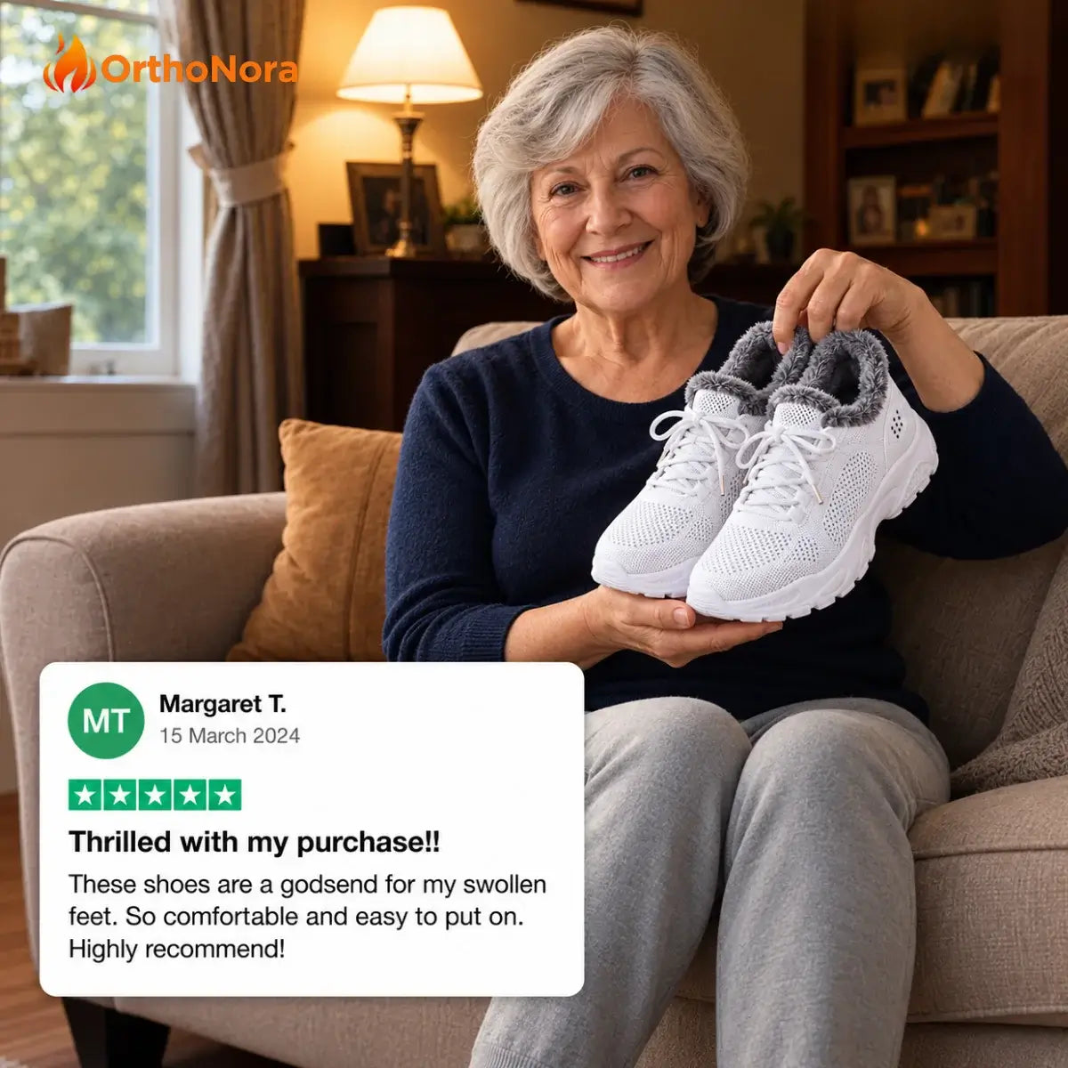 OrthoNora - Cozy Hands-Free Slip-On Orthopedic Fleece-Lined Winter Shoes