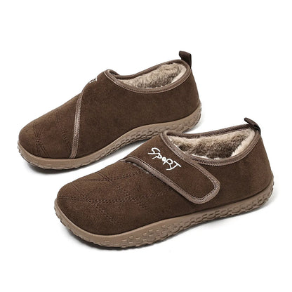 Women's Winter Mules – Warm Plush-Lined Shoes with Adjustable Hook-and-Loop Straps
