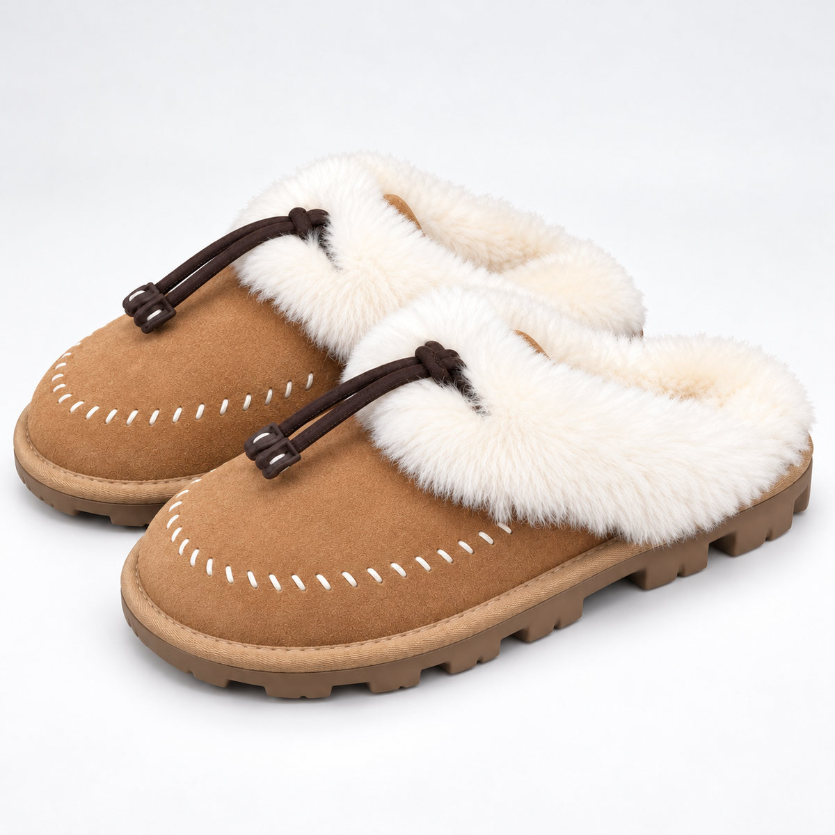 Sheepskin Wool Tassel Slippers.