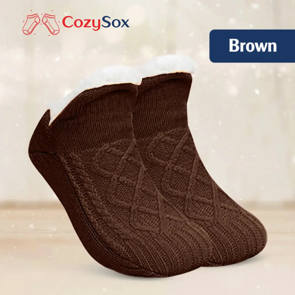 CozySox - Fleece-Lined Non-Slip Thermal Slippers Socks