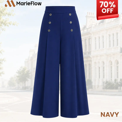 MarieFlow - Soft Flowy High-Waist Women's Airy Skirt-Look Culotte Pants