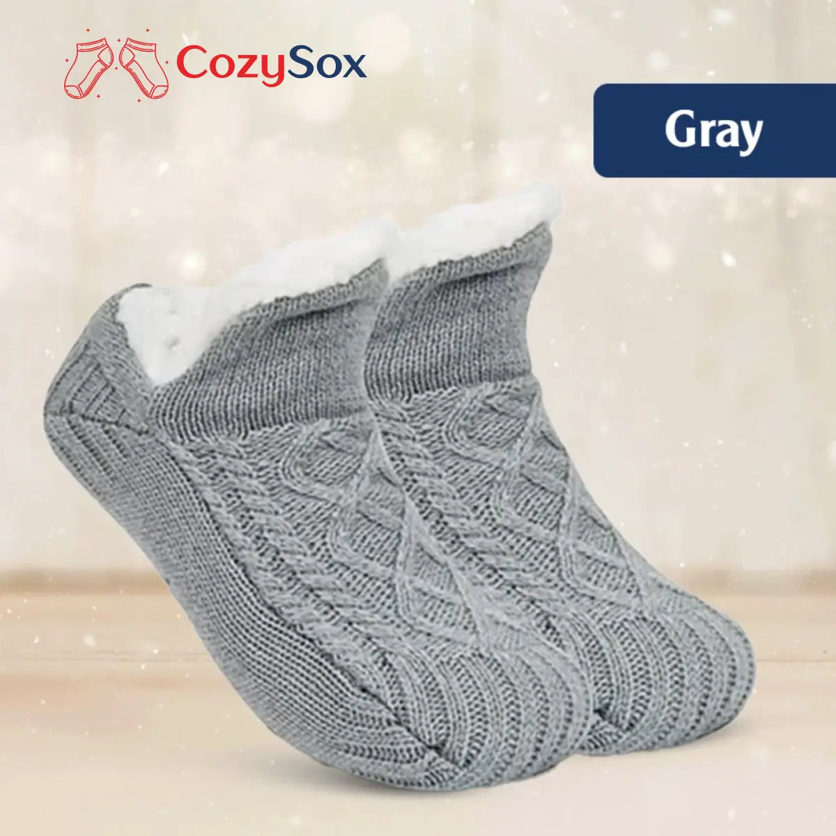 CozySox - Fleece-Lined Non-Slip Thermal Slippers Socks