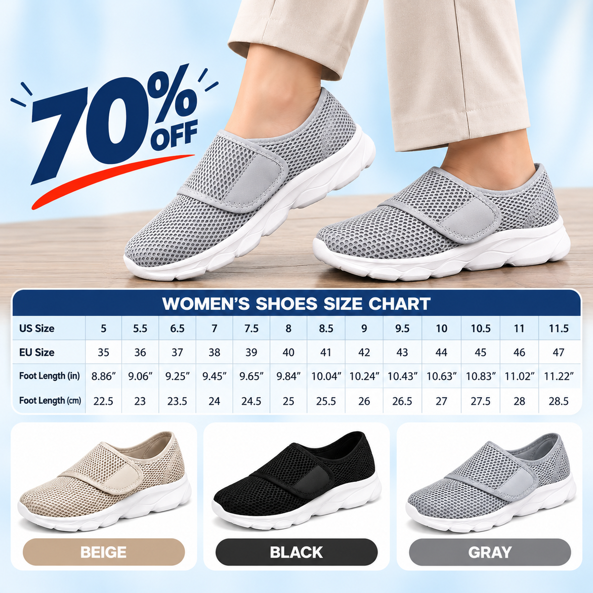 KineWalk - Comfort Orthopedic Shoes for Seniors, Edema & Diabetes