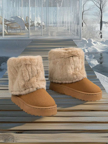 Women’s Cozy Faux Fur Platform Snow Boots