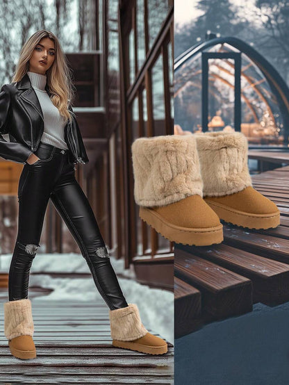 Women’s Cozy Faux Fur Platform Snow Boots