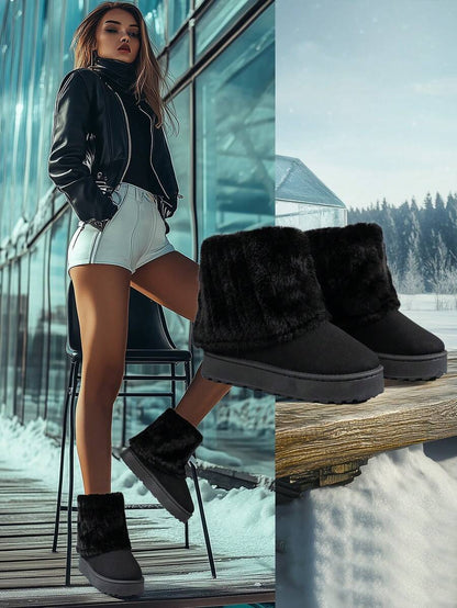 Women’s Cozy Faux Fur Platform Snow Boots