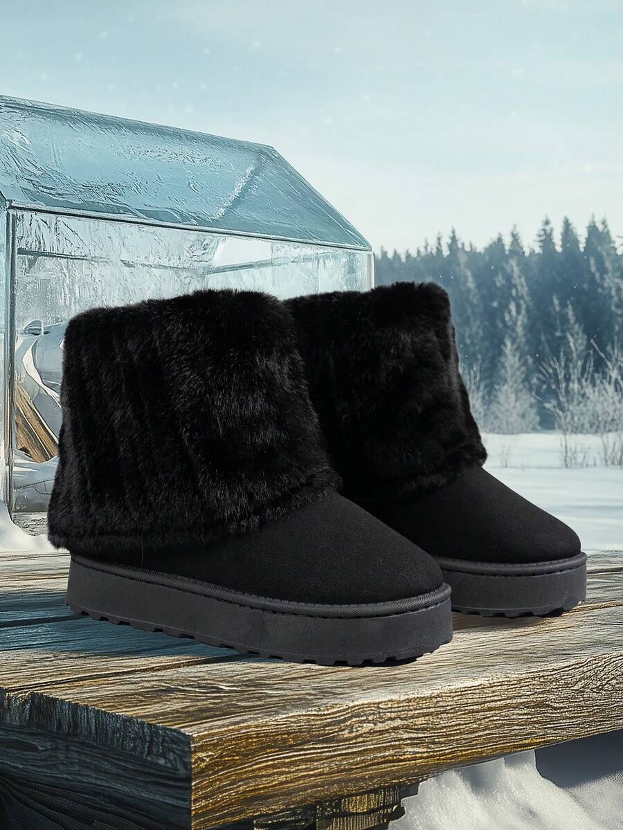 Women’s Cozy Faux Fur Platform Snow Boots
