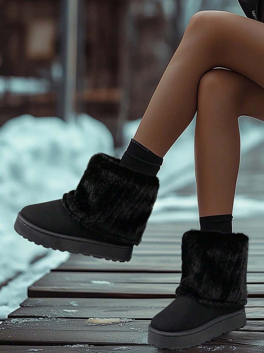 Women’s Cozy Faux Fur Platform Snow Boots