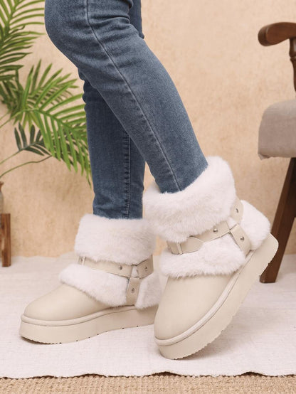 Women’s Cozy Faux Fur Platform Snow Boots