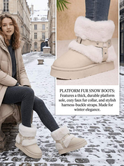 Women’s Cozy Faux Fur Platform Snow Boots