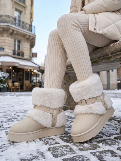Women’s Cozy Faux Fur Platform Snow Boots