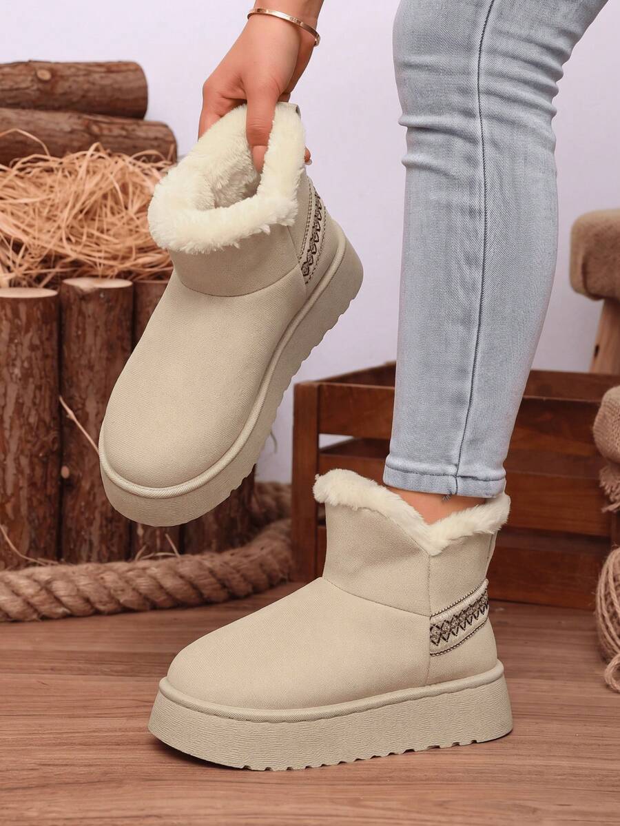 Women’s Cozy Faux Fur Platform Snow Boots