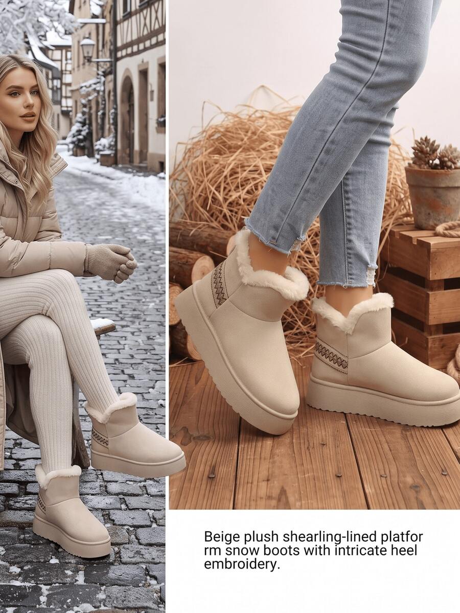 Women’s Cozy Faux Fur Platform Snow Boots