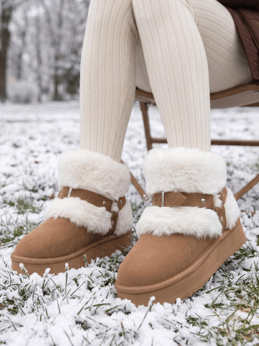Women’s Cozy Faux Fur Platform Snow Boots