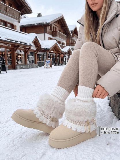 Women’s Cozy Faux Fur Platform Snow Boots