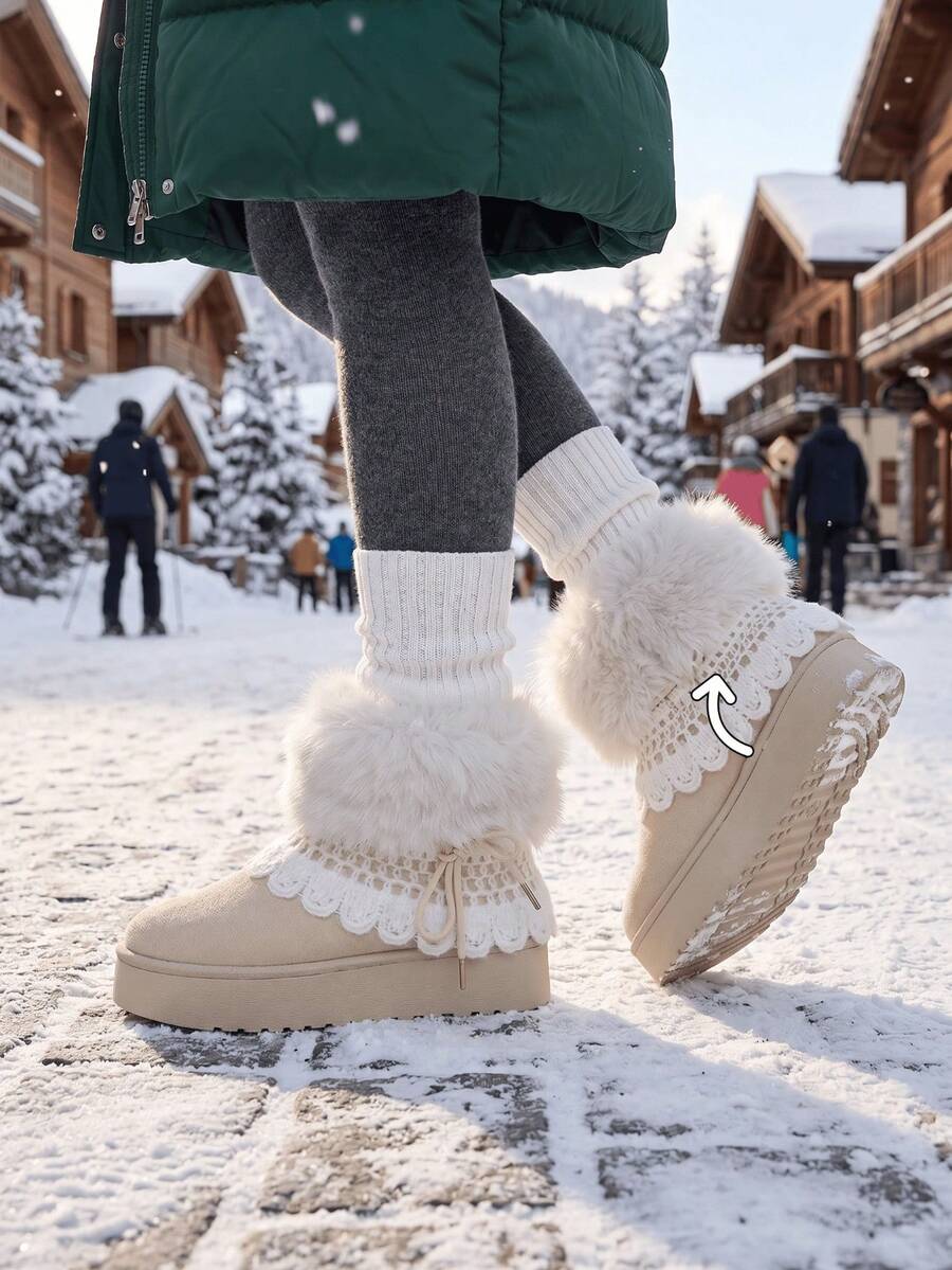 Women’s Cozy Faux Fur Platform Snow Boots