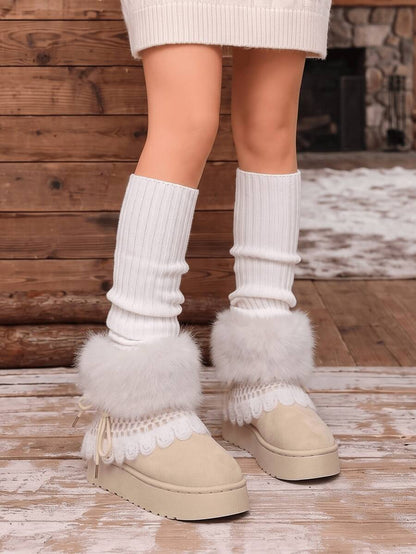Women’s Cozy Faux Fur Platform Snow Boots