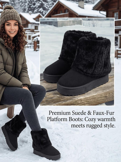 Women’s Cozy Faux Fur Platform Snow Boots