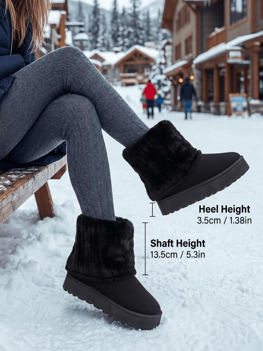 Women’s Cozy Faux Fur Platform Snow Boots