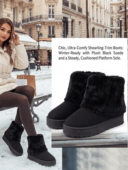 Women’s Cozy Faux Fur Platform Snow Boots