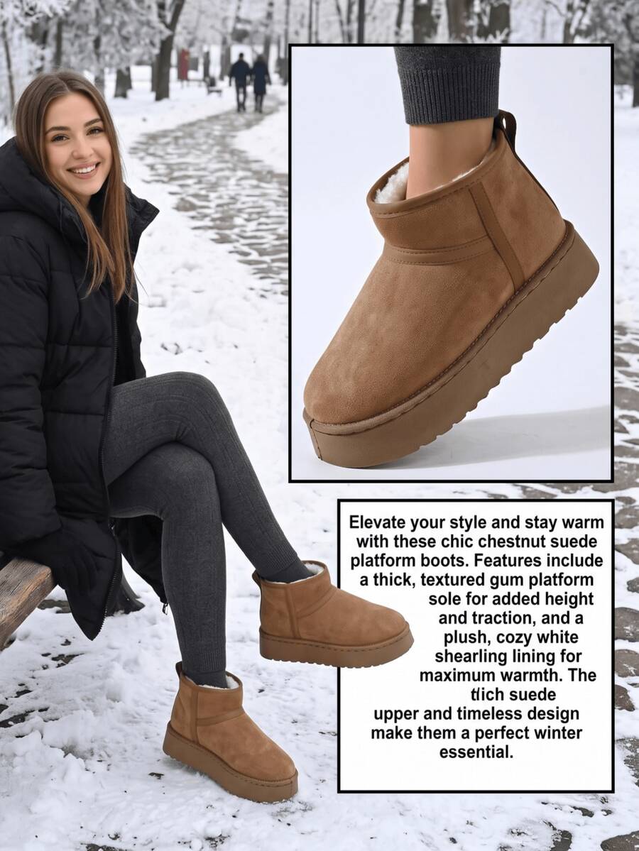 Women’s Cozy Faux Fur Platform Snow Boots