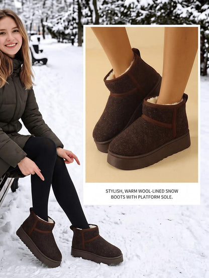 Women’s Cozy Faux Fur Platform Snow Boots