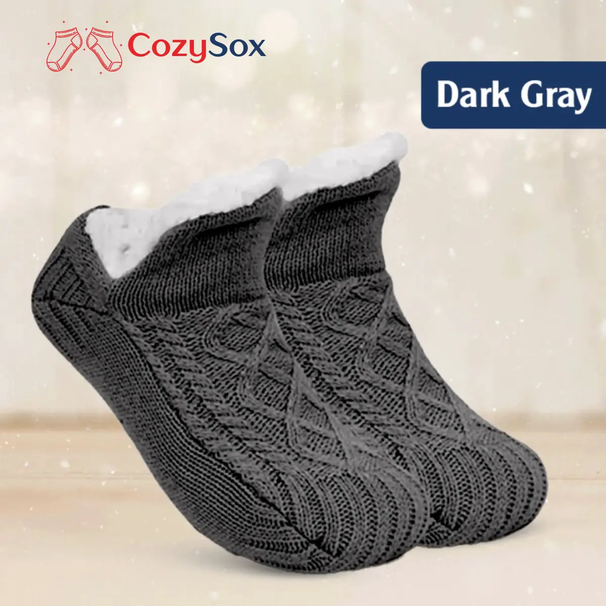CozySox - Fleece-Lined Non-Slip Thermal Slippers Socks