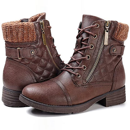 Women's Combat Boots Lace up Ankle Booties