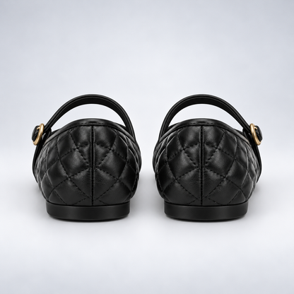 Camellia Quilted Mary Jane Flats