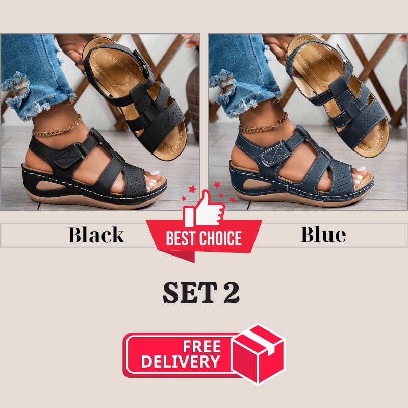 🔥Best Seller-Last Day Sale 60% OFF🔥Trendy Wedge-Heeled Sandals with a Thick Sole