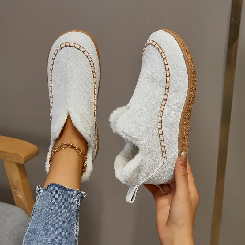 🔥LAST DAY 60% OFF🔥 Women's Cozy Fleece-Lined Slip-On Ankle Boots