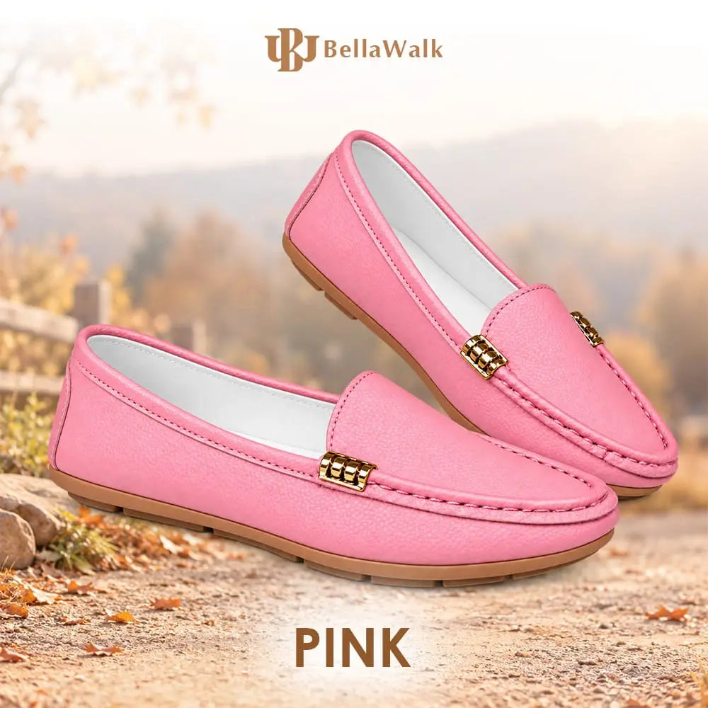 BellaWalk - Women's Comfort Soft Leather Slip-On Moccasins