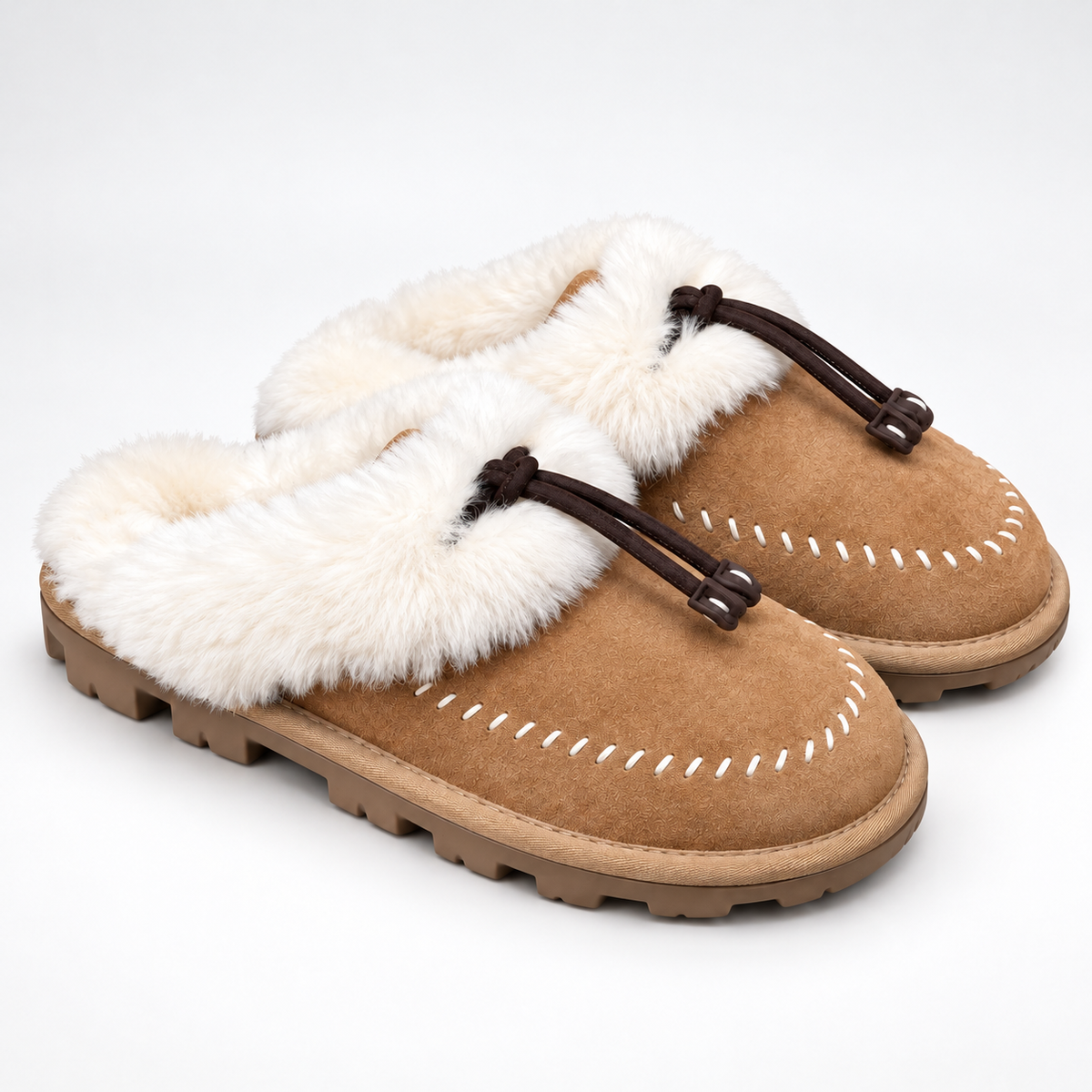 Sheepskin Wool Tassel Slippers.