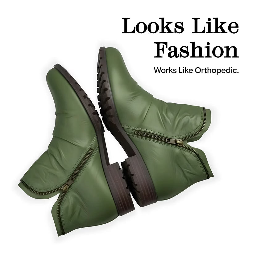 LAST DAY 50% OFF-Women'S Vintage Velcro Flat Ankle Boots