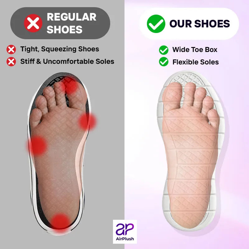 AirPlush - #1 Orthopedic Slip-On Oxfords for Seniors with Foot Pains