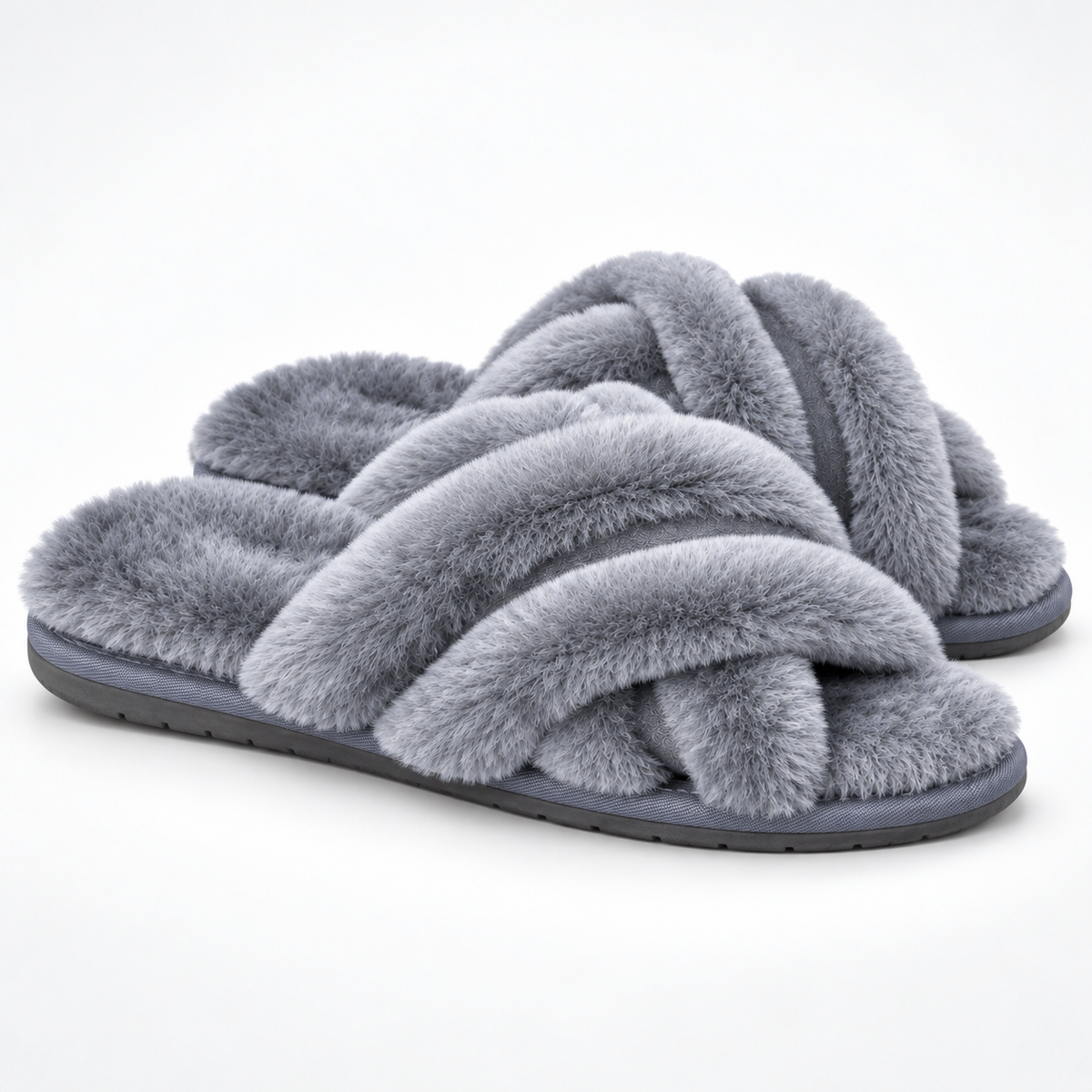 Cozy Wool Criss-Cross Slippers