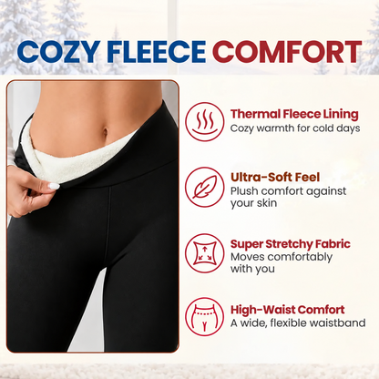 Thermal High-Waisted Lambswool Fleece Lining Cozy Comfort Leggings