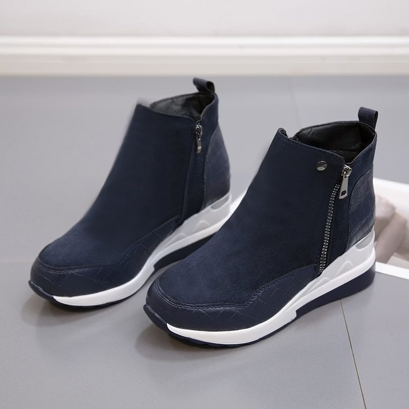 Women's Wedge Suede Zipper Ankle Boots