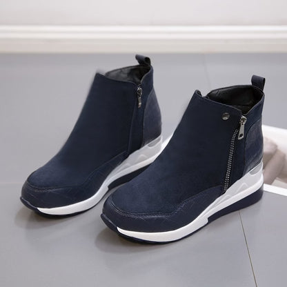Women's Wedge Suede Zipper Ankle Boots