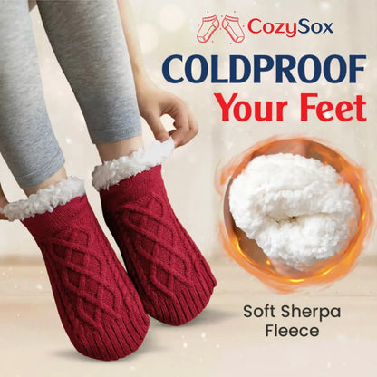 CozySox - Fleece-Lined Non-Slip Thermal Slippers Socks