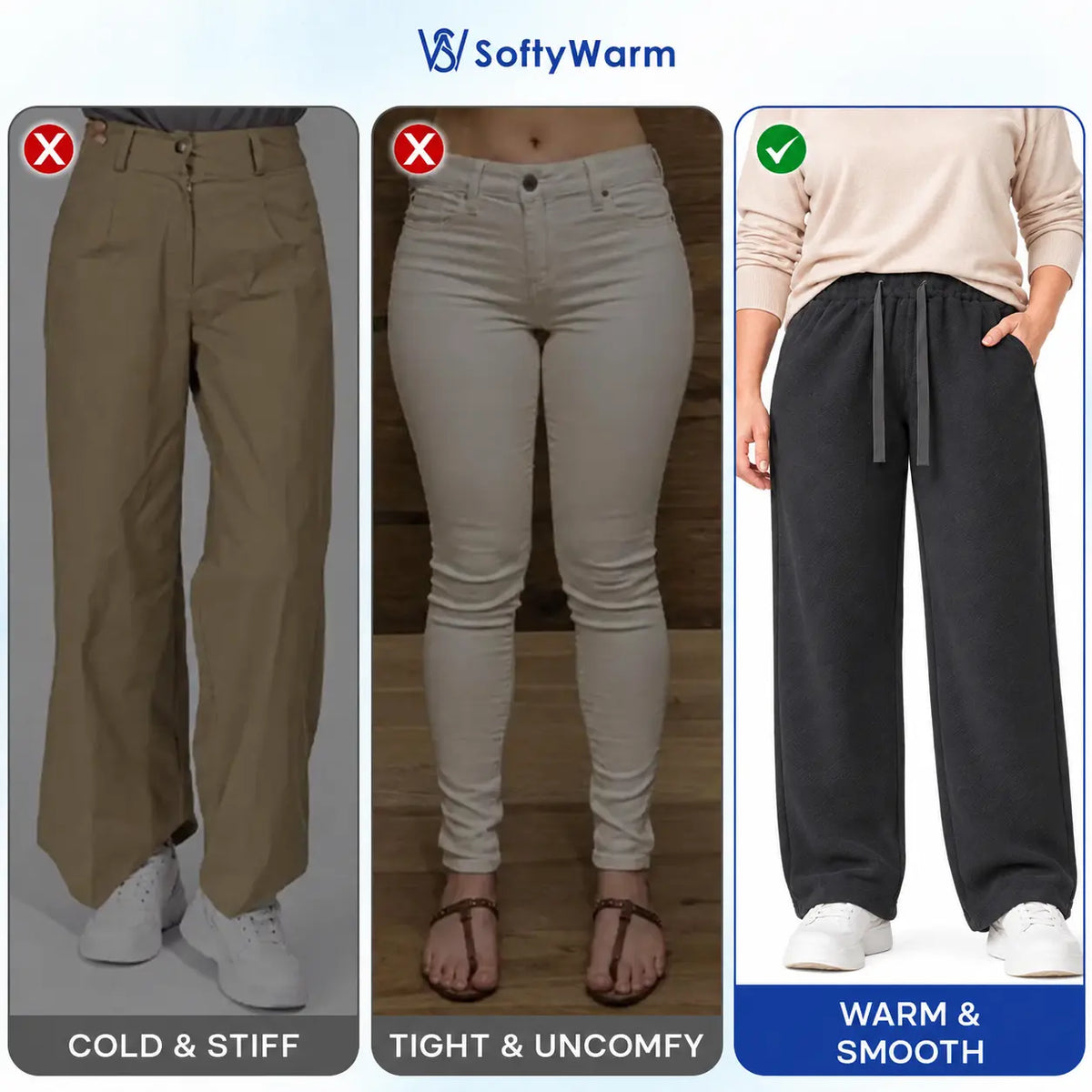 SoftyWarm - Women Cozy Fleece-Lined Relaxed Pants