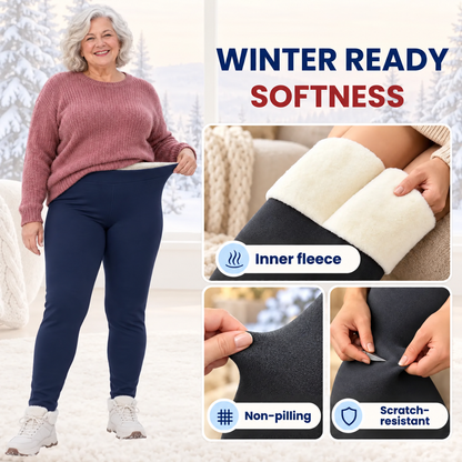Thermal High-Waisted Lambswool Fleece Lining Cozy Comfort Leggings