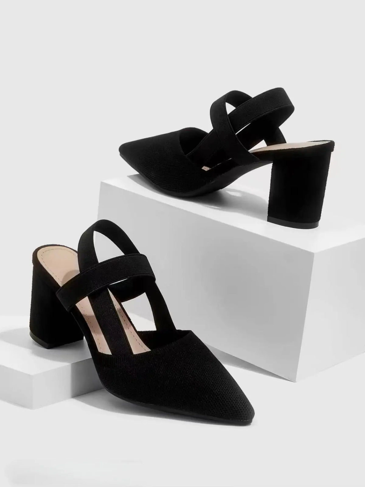 Women's Rubber Sandals – Pointed Toe, Stiletto Heel