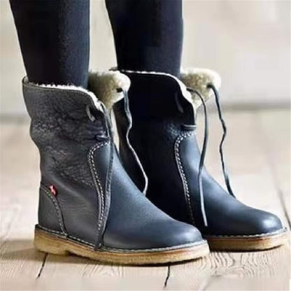 Women's Vintage Buttery-Soft Waterproof Wool Lining Boots