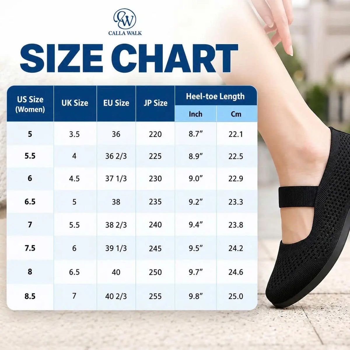 CallaWalk - Breathable Knit Mary Jane Flats – Easy Slip-On Comfort Shoes for Women