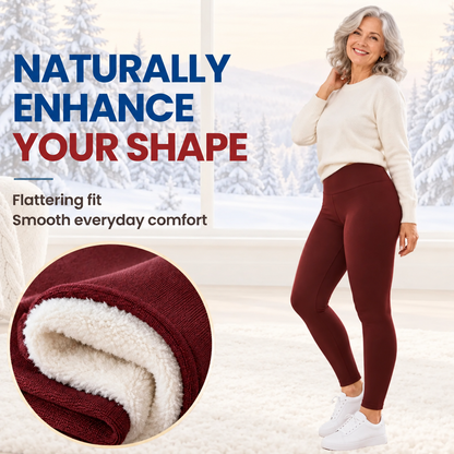 Thermal High-Waisted Lambswool Fleece Lining Cozy Comfort Leggings
